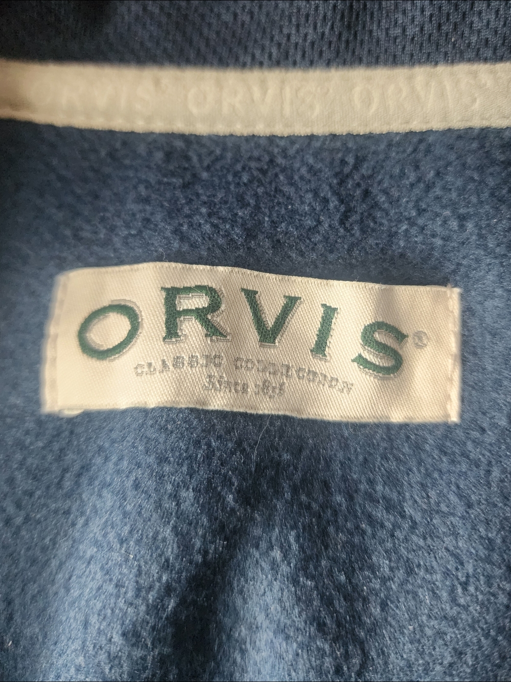 Orvis Navy and Gray Zip Front Fleece Jacket - Picture 2 of 7